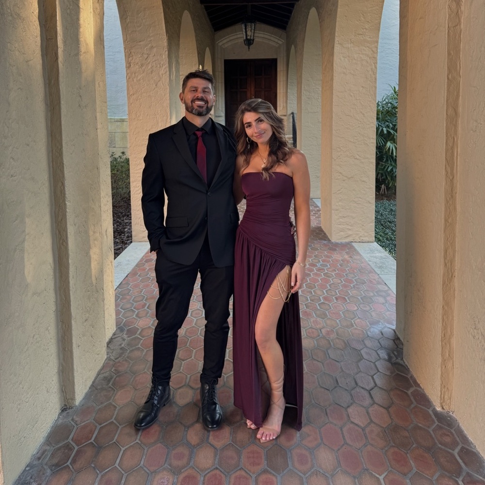 Meshki Bex Strapless Dress Burgundy